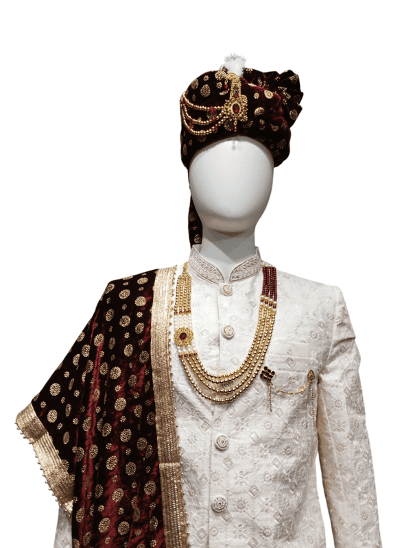 Cream Brocade Sherwani D.SL088 Cream Brocade Sherwani D.SL088