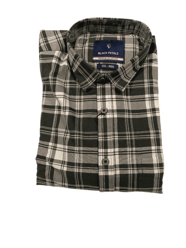 BLACK PETALS Classic Tartan Plaid Shirt D.9027 BLACK PETALS Classic Tartan Plaid Shirt D.9027